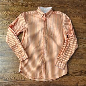 Lacoste Orange and White Casual Button Down Shirt